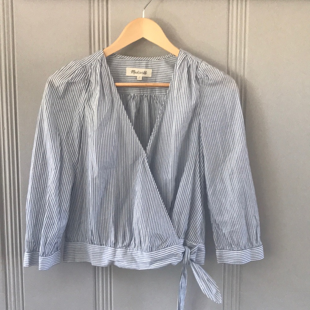 Madewell Tie-side striped blouse